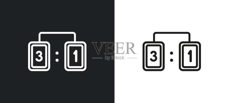 美式足球结果轮廓图标(黑白)图标素材