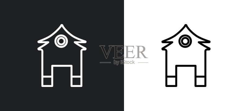 黑白色宝塔轮廓图标。来自建筑系列,适用于网页、移动应用和用户界面的宝塔扁平矢量图标。图标素材