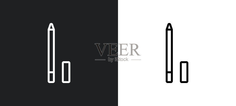 铅笔描边扁平矢量图标网页UI图标素材