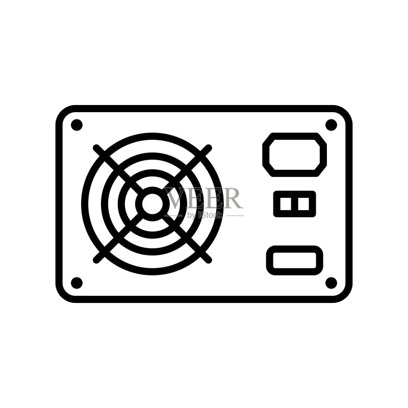 简洁现代的电源图标矢量设计模板图标素材