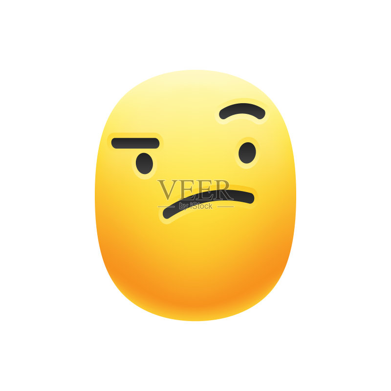 可爱彩色逼真阴影表情符号图标素材