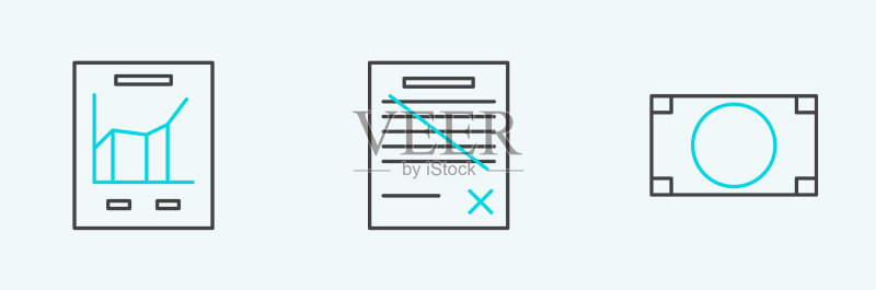 线条组合:纸币现金文件图标素材