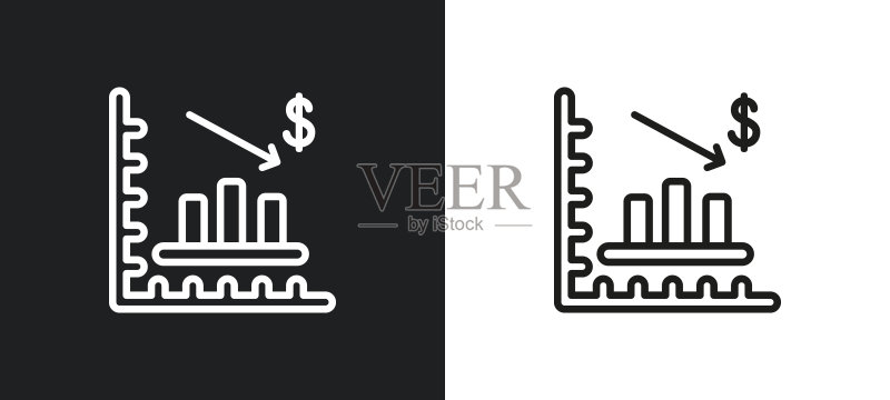 黑白色波浪图表轮廓图标图标素材