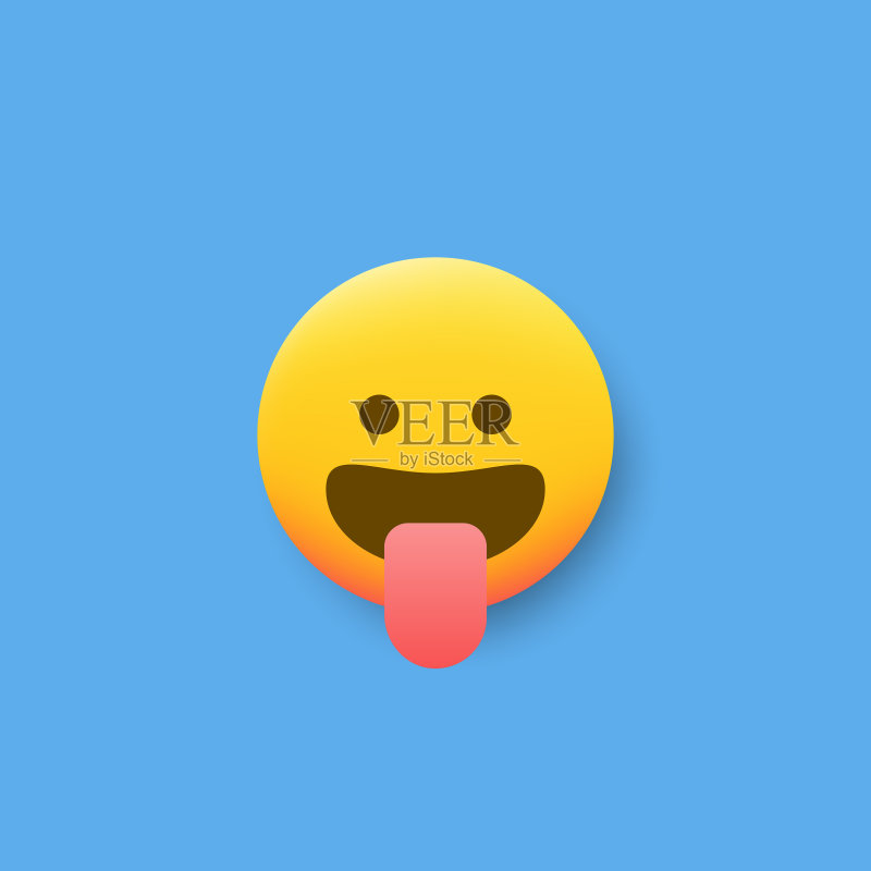 Emoticon平面设计投阴影效果图标素材