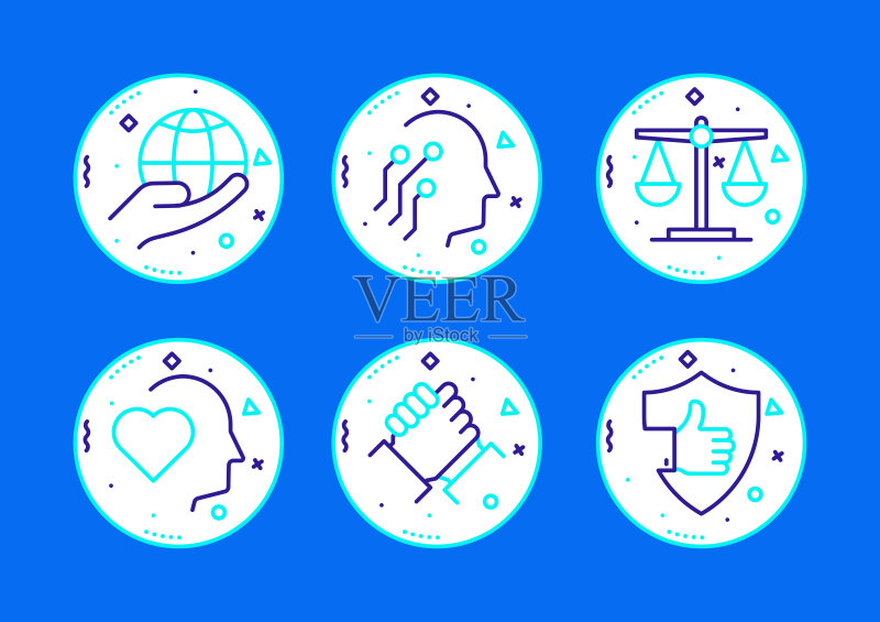 商业道德相关线性图标,矢量符号图示图标素材