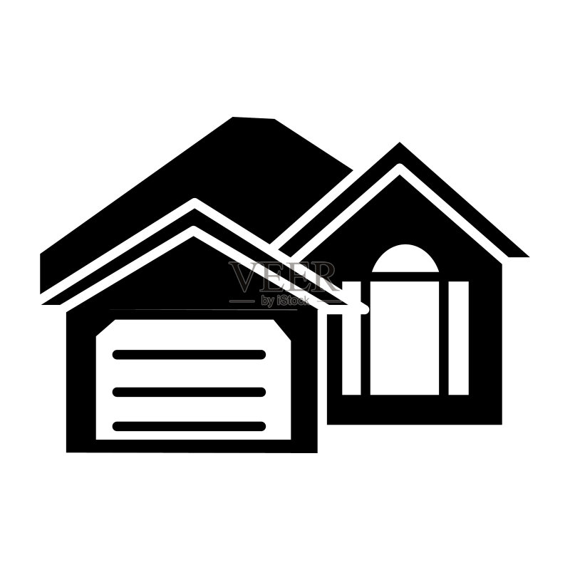住宅房屋100%纯黑色填充图标图标素材