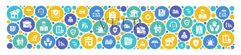 保险相关图案设计模板矢量插画图标素材