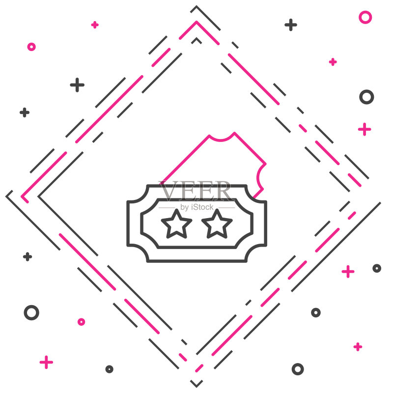 白色背景上的票务图标线条图标素材