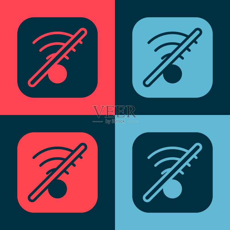 波普艺术无WiFi无线网络标志图标素材