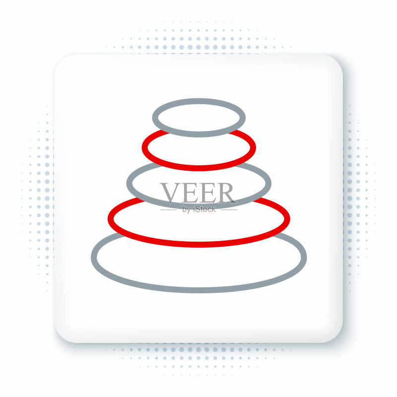 白色背景上的热石堆叠线条图标图标素材