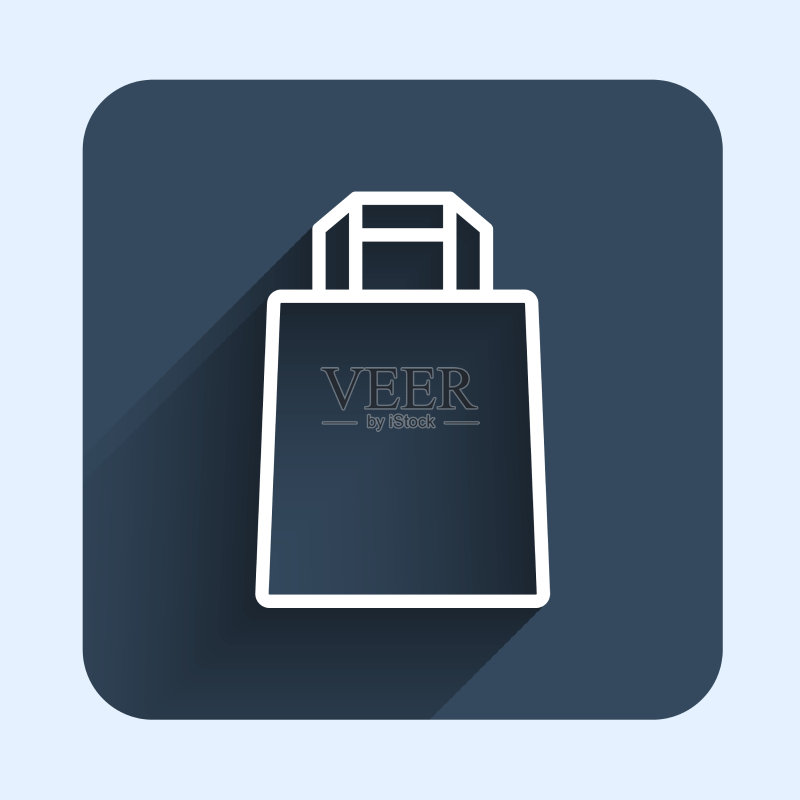 白色线条纸质购物袋图标图标素材