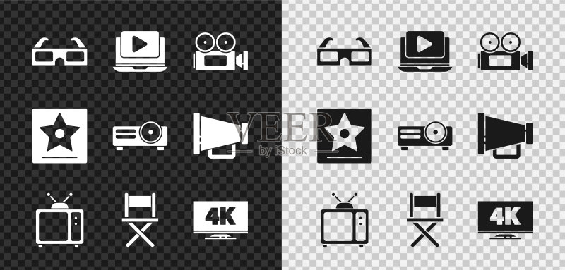 3D电影眼镜在线播放视频电影图标素材