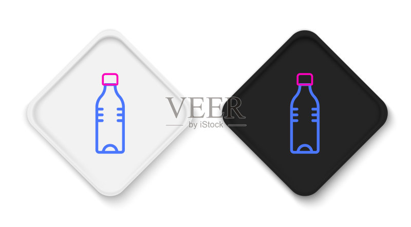 白色背景上的水瓶线性图标图标素材