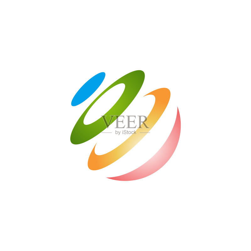 时尚圆形扭曲Logo图标图标素材