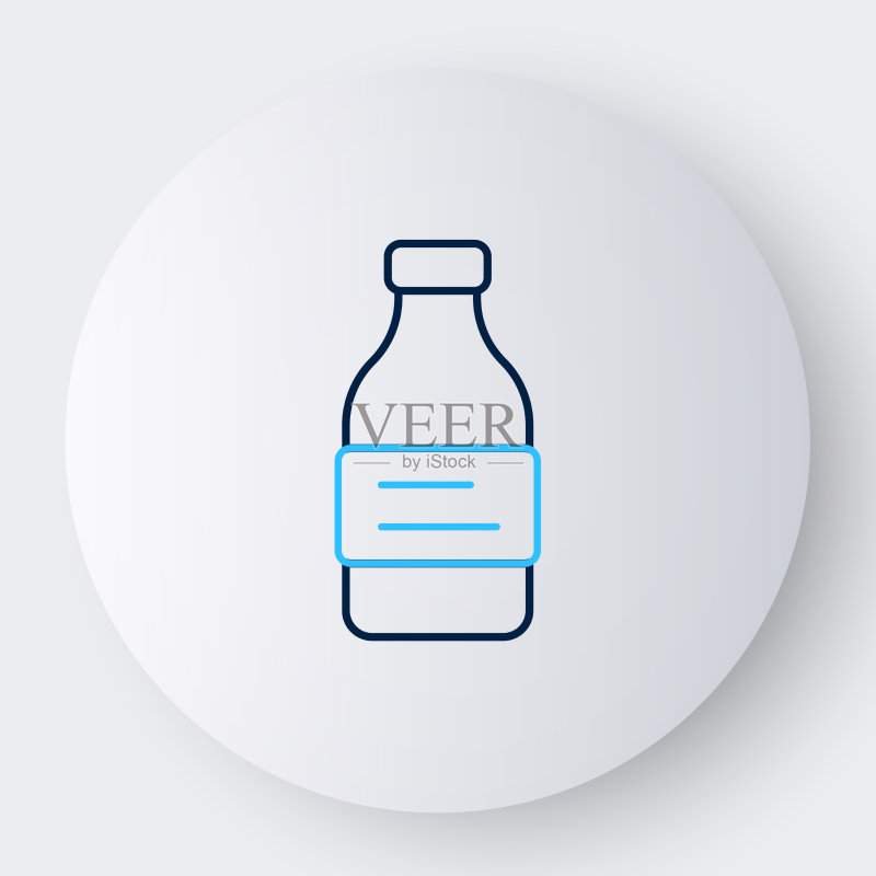 白色背景上的水瓶线性图标图标素材