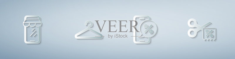 手机衣柜在线购物设计图标素材