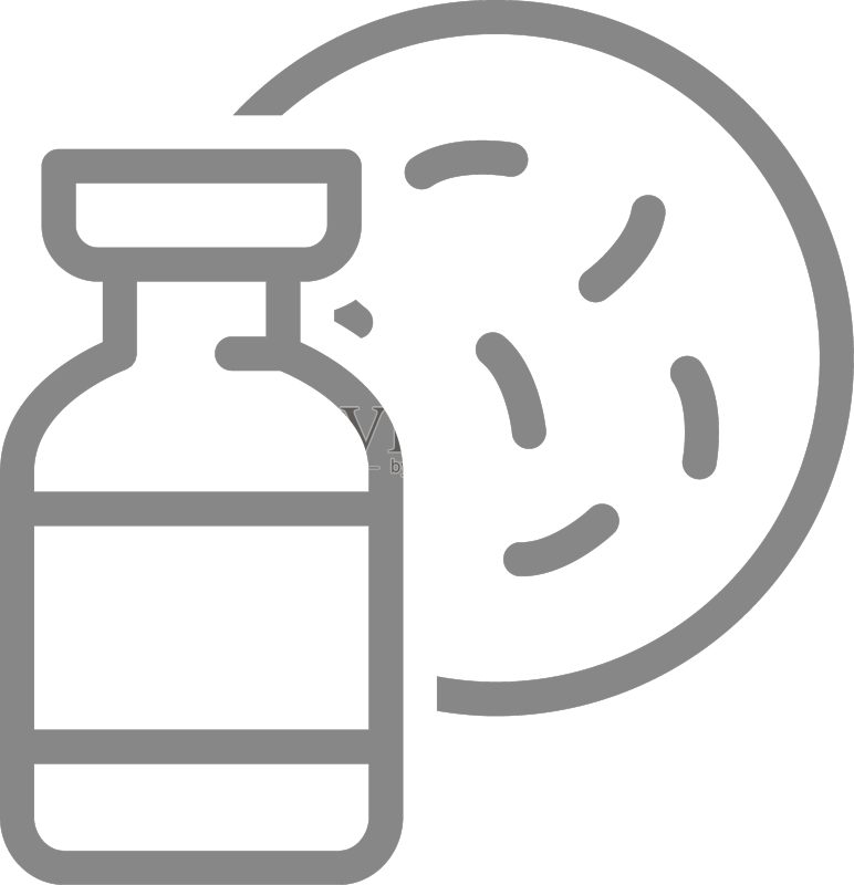 医用安瓿和细菌线条图标疫苗图标素材