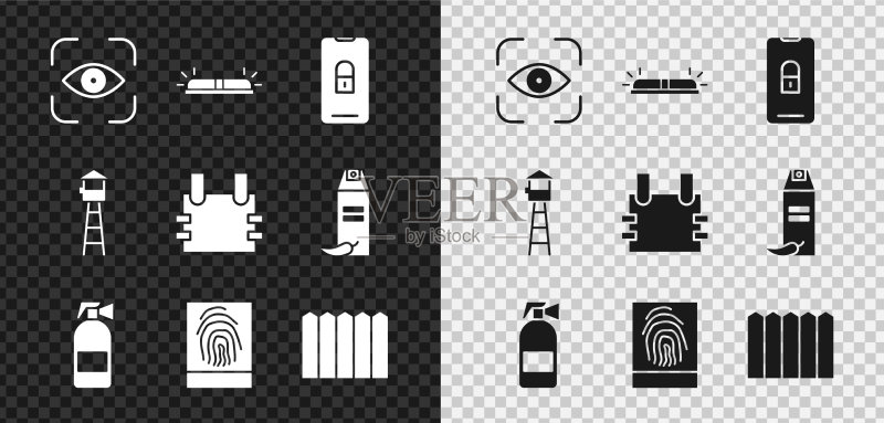 眼睛扫描警报器手机关闭素材图标素材