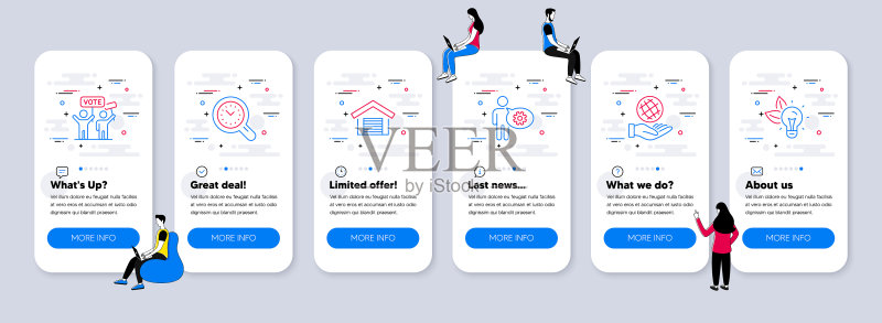 包含安全星球图标的科技图标集图标素材