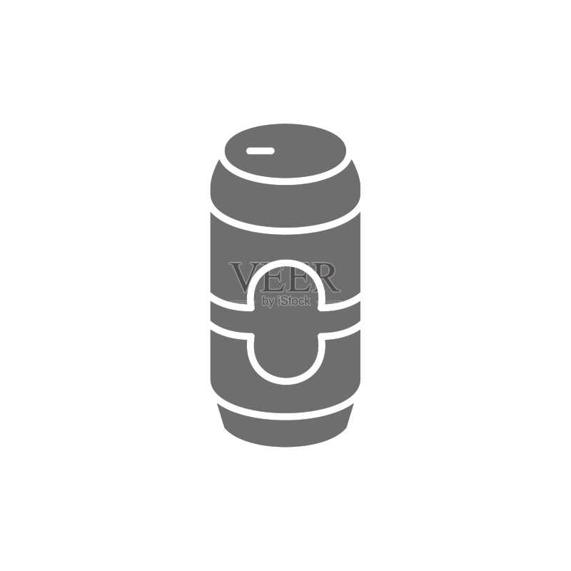 啤酒罐灰色图标(白色背景)图标素材