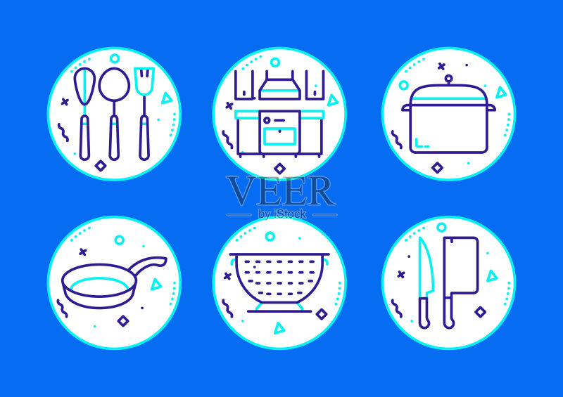 烹饪相关线性图标矢量符号插画图标素材