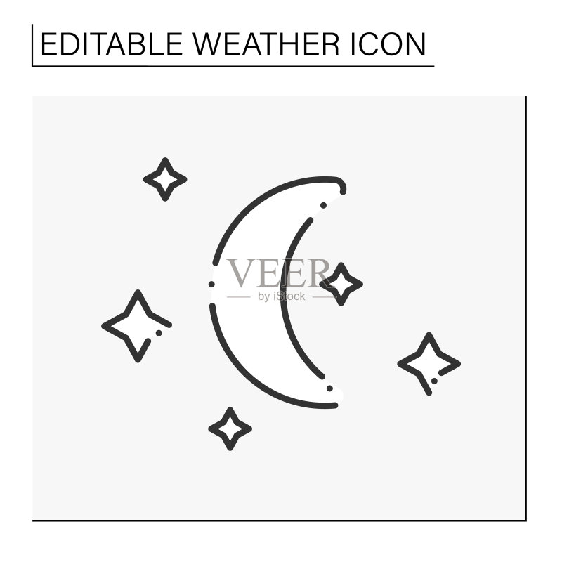 夜间线条图标图标素材