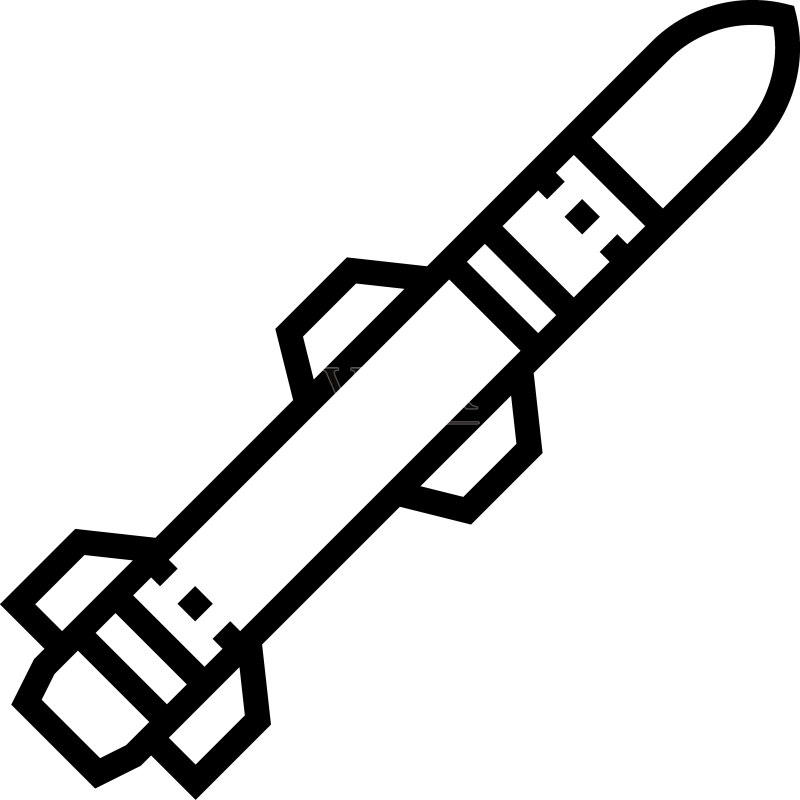 火箭战争武器线性图标图标素材