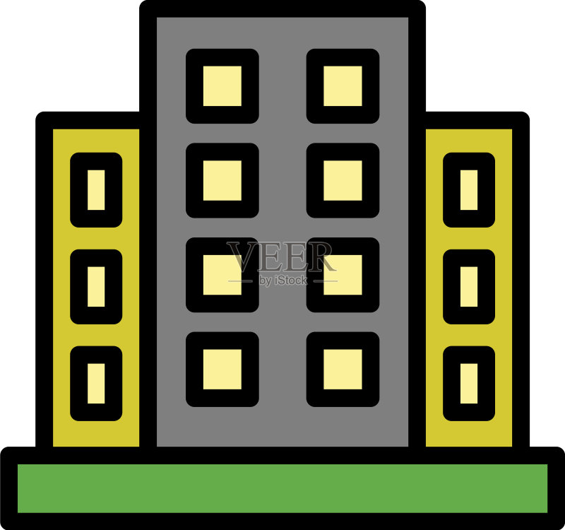 房屋抵押贷款图标彩色轮廓图标素材