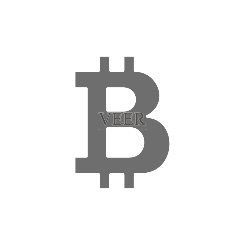 比特币标志加密货币灰色隔离图标图标素材