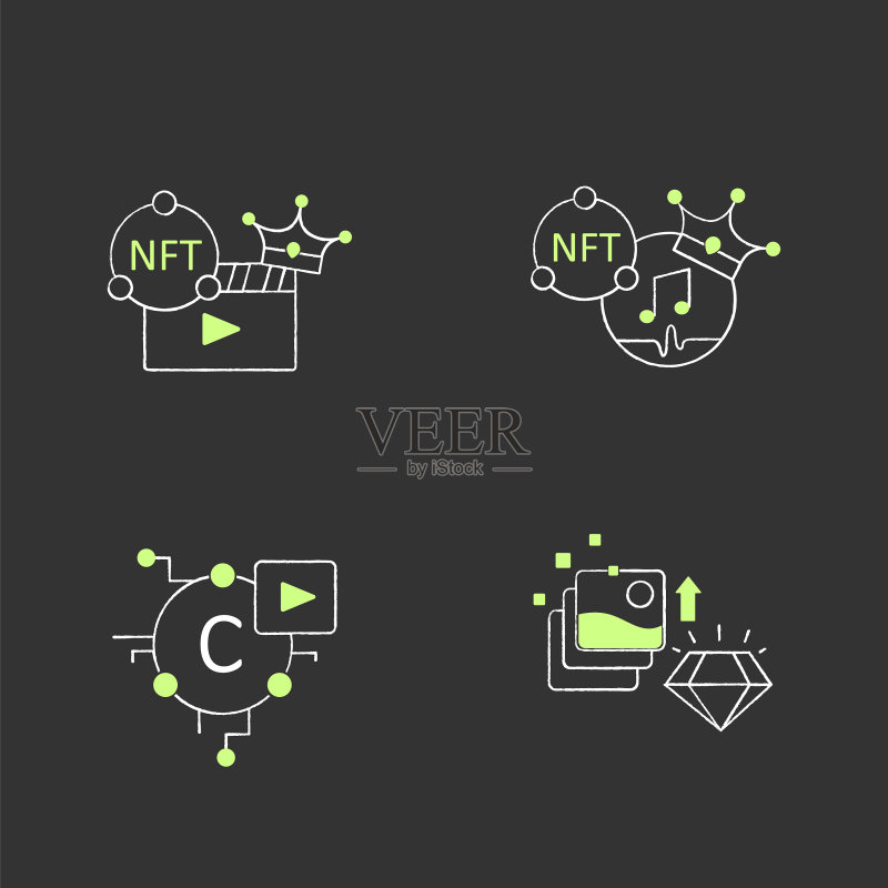 NFT粉笔图标集图标素材