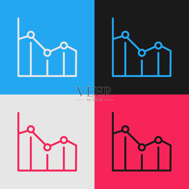 饼图信息图表波普艺术线条图标图标素材
