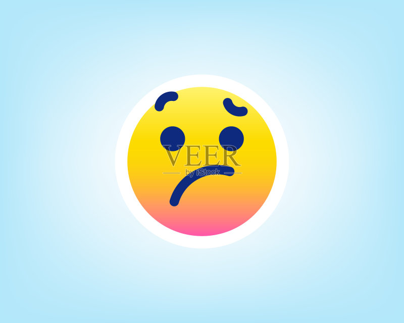 蓝色背景表情符号图标素材