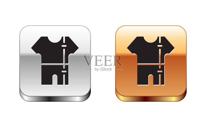 白色背景上的黑色运动服图标图标素材