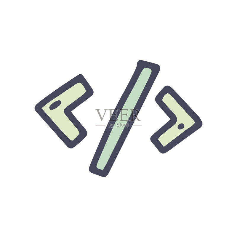 编程彩色涂鸦简约图标设计图标素材
