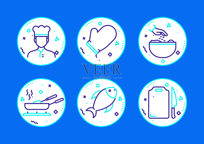 烹饪相关线性图标矢量符号插画图标素材