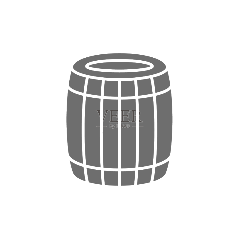 啤酒或葡萄酒桶灰色图标图标素材