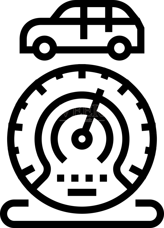 汽车里程设备线条图标图标素材