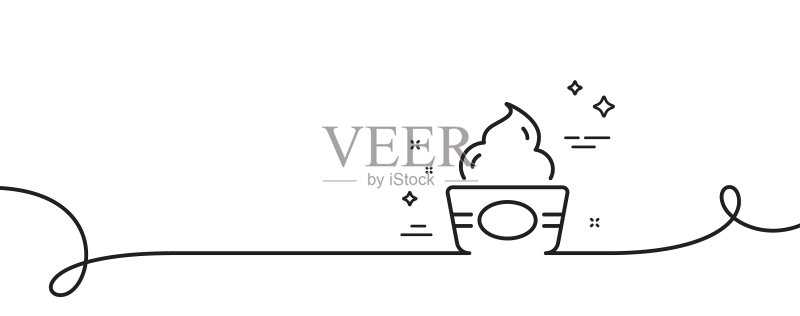 香草圣代冰淇淋杯线性图标图标素材