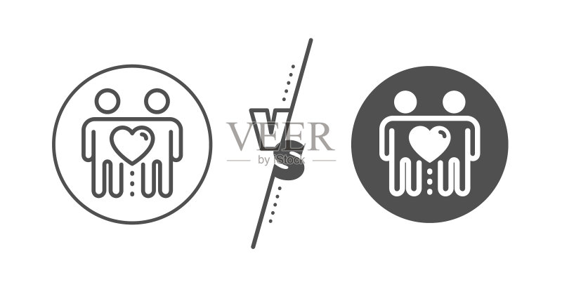 朋友情侣线条图标友谊标志图标素材