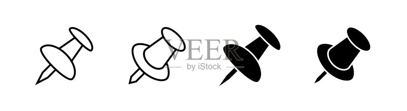图钉图标设计元素,适用于网站、印刷设计或应用程序图标素材