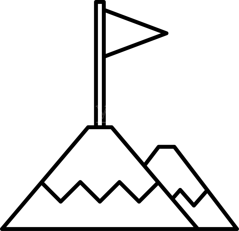 山顶红旗线条风格图标图标素材