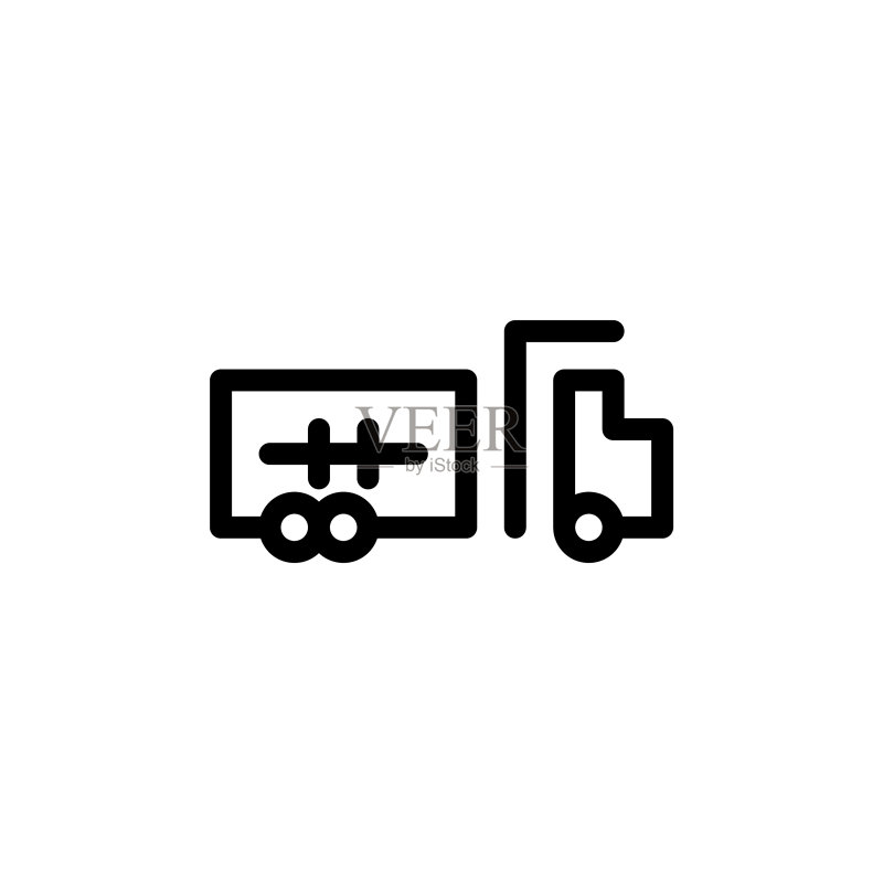扁平线条卡车图标符号logo模板图标素材