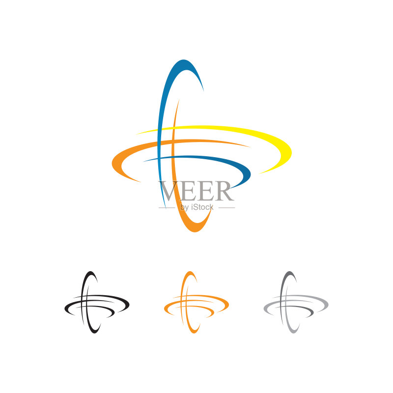 卫星网络环绕轨道星球科技Logo图标素材