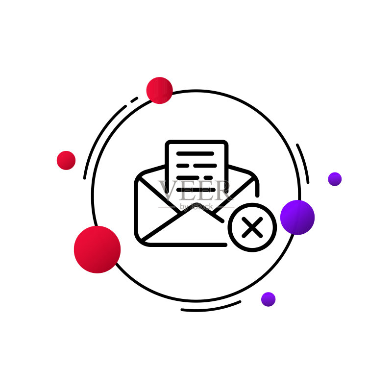 邮件图标。发送信件。查找错误。拒绝。信件已被阅读。信件更改。成功送达。电子邮件地址。单线风格。图标素材