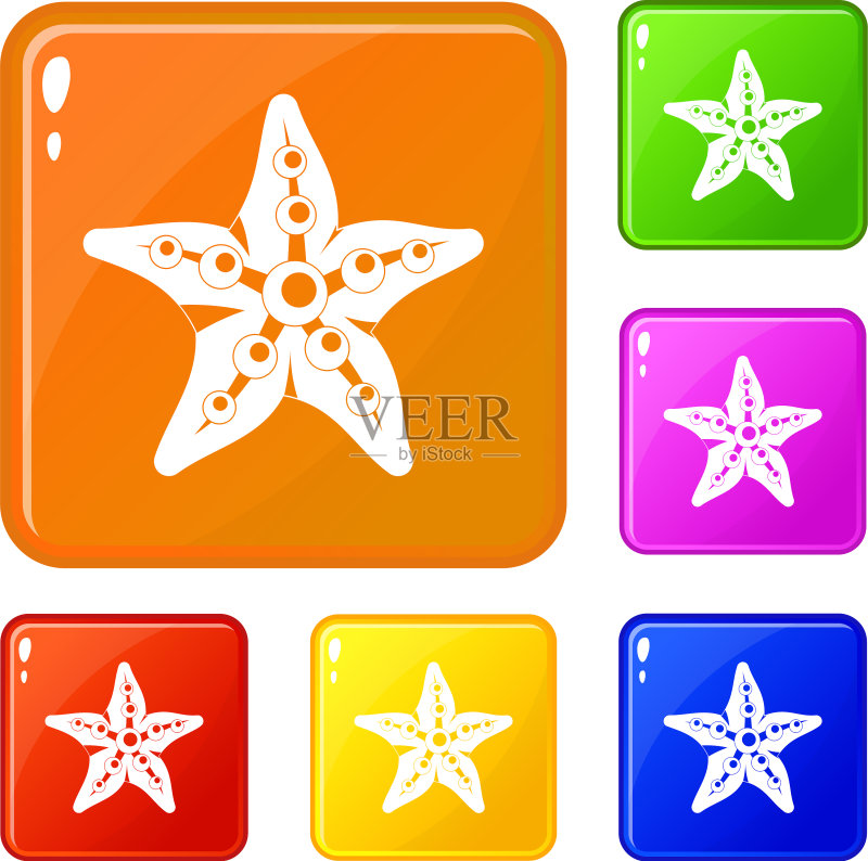 彩色海星图标图标素材
