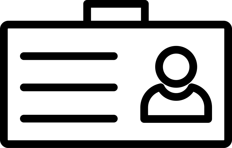 黑色身份识别卡线条图标图标素材