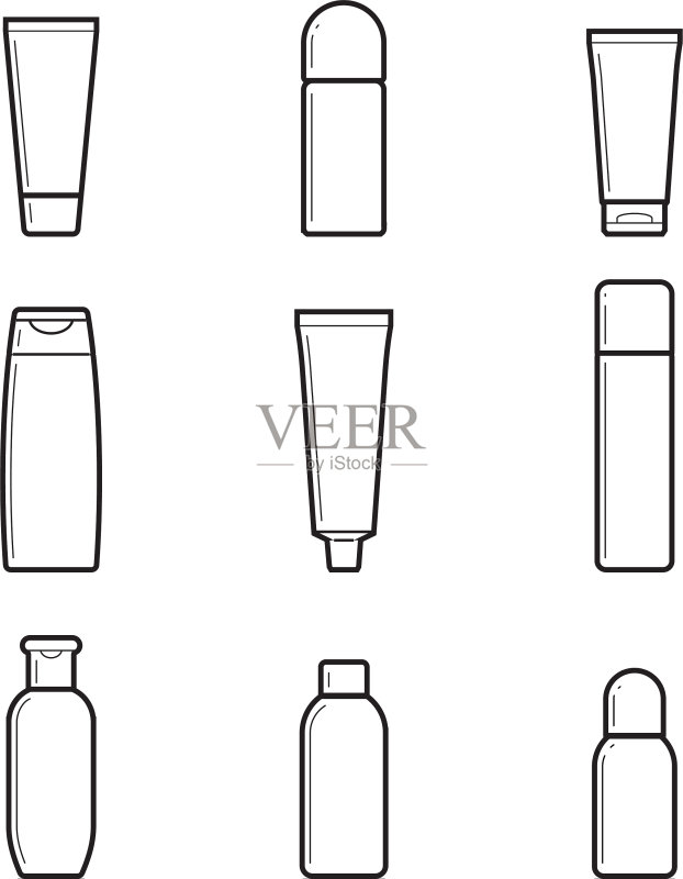 分配器分批器线条绘制化妆品套装图标素材
