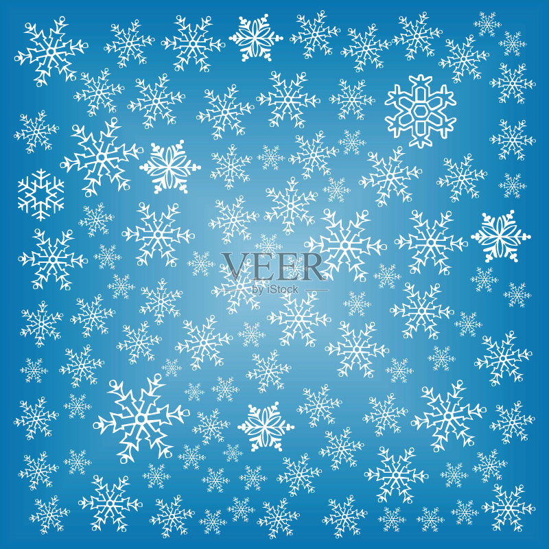 蓝色雪花图标背景合集图标素材