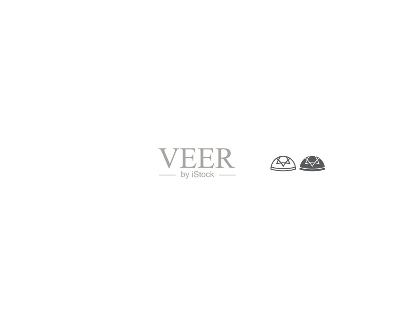 犹太小圆帽线和符号图标图标素材