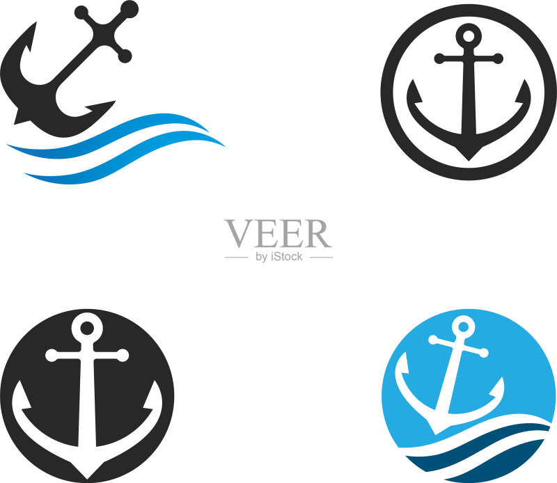 船锚图标Logo模板图标素材